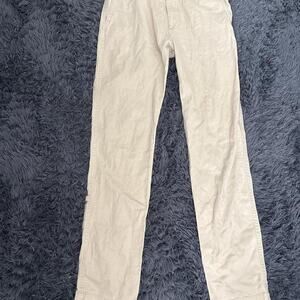 Cream and white straight leg